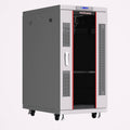 22U 35 Inch Deep Grey White Server Rack Cabinet Enclosure on Wheels V118436