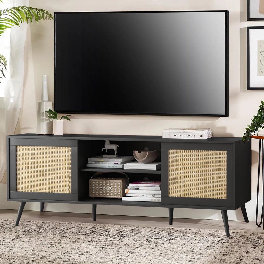 Farmhouse Rattan TV Stand for 75 inch TV D77185