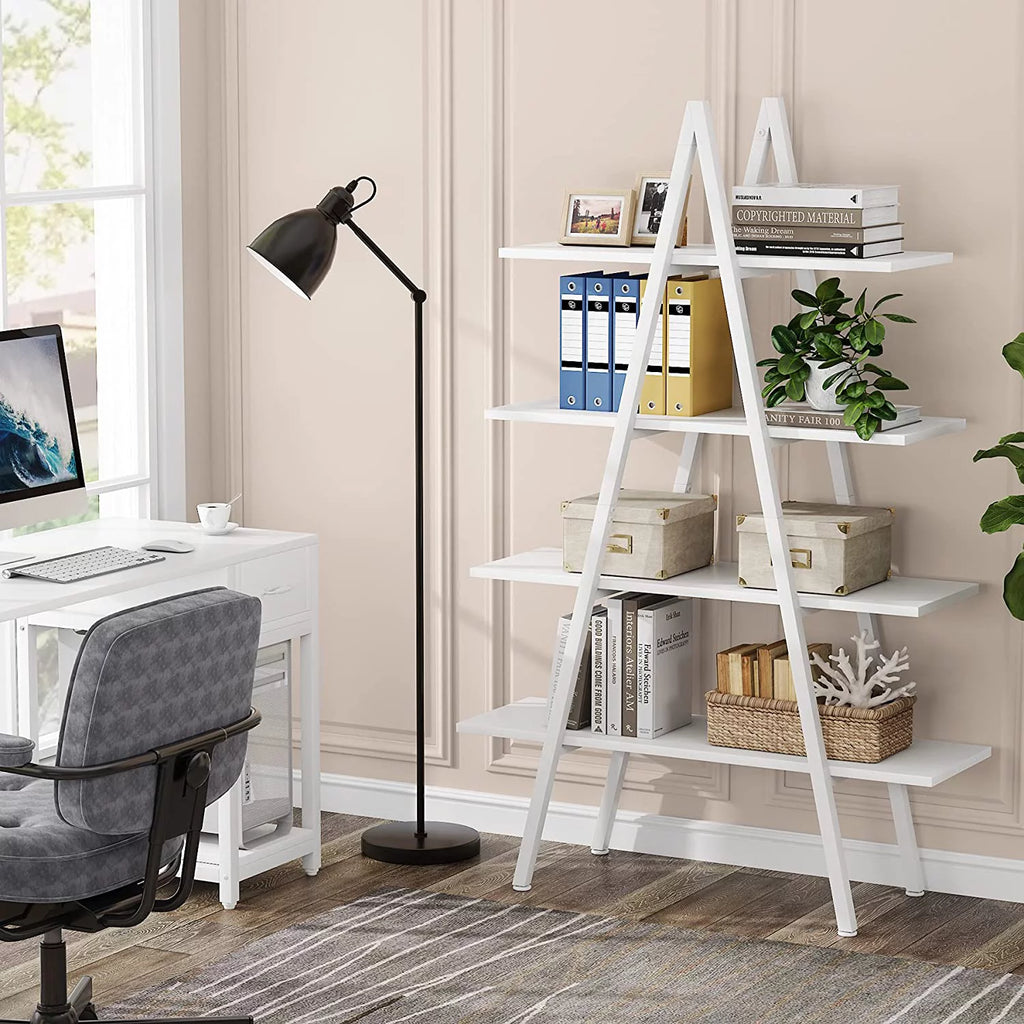 4-Tier White Bookshelf L259
