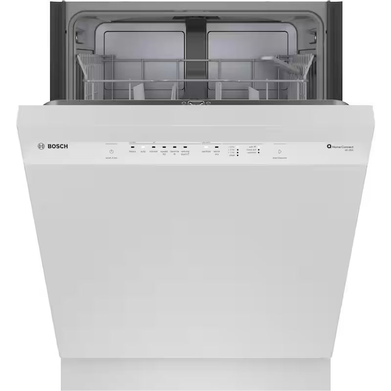 White Front Control Tall Tub Dishwasher with Stainless Steel Tub H447