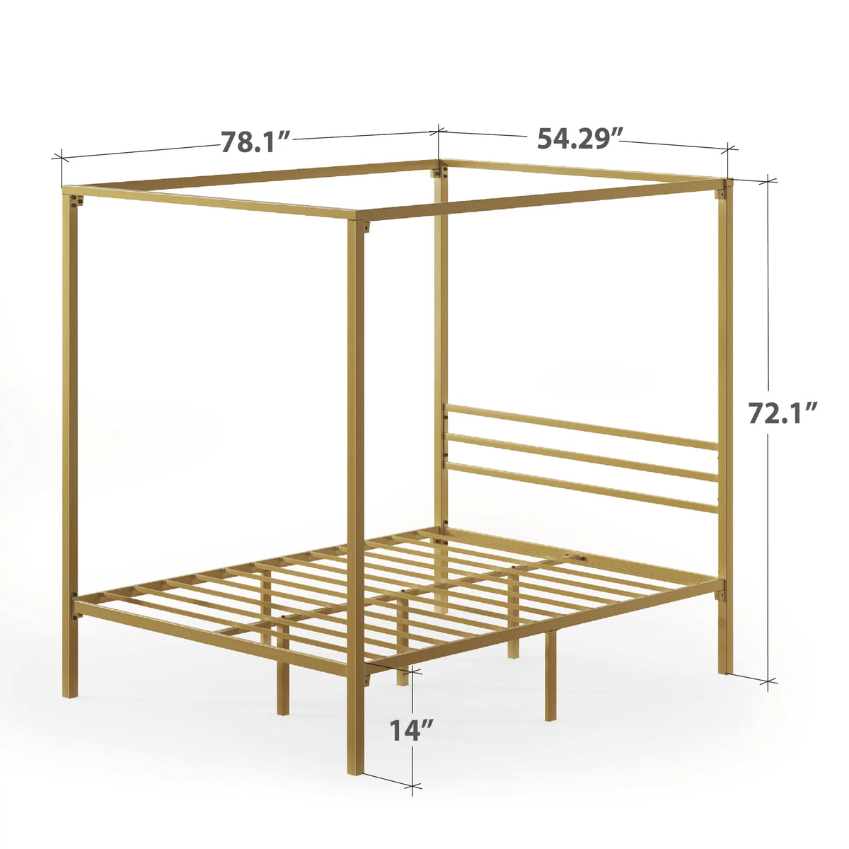 Queen Metal Canopy Platform Bed Frame B85698