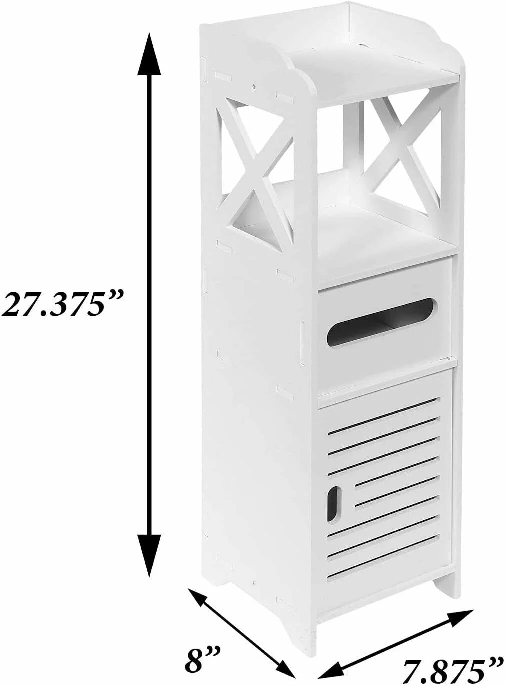 Wooden Bathroom Storage Cabinet with Shelves and Drawer Z482285