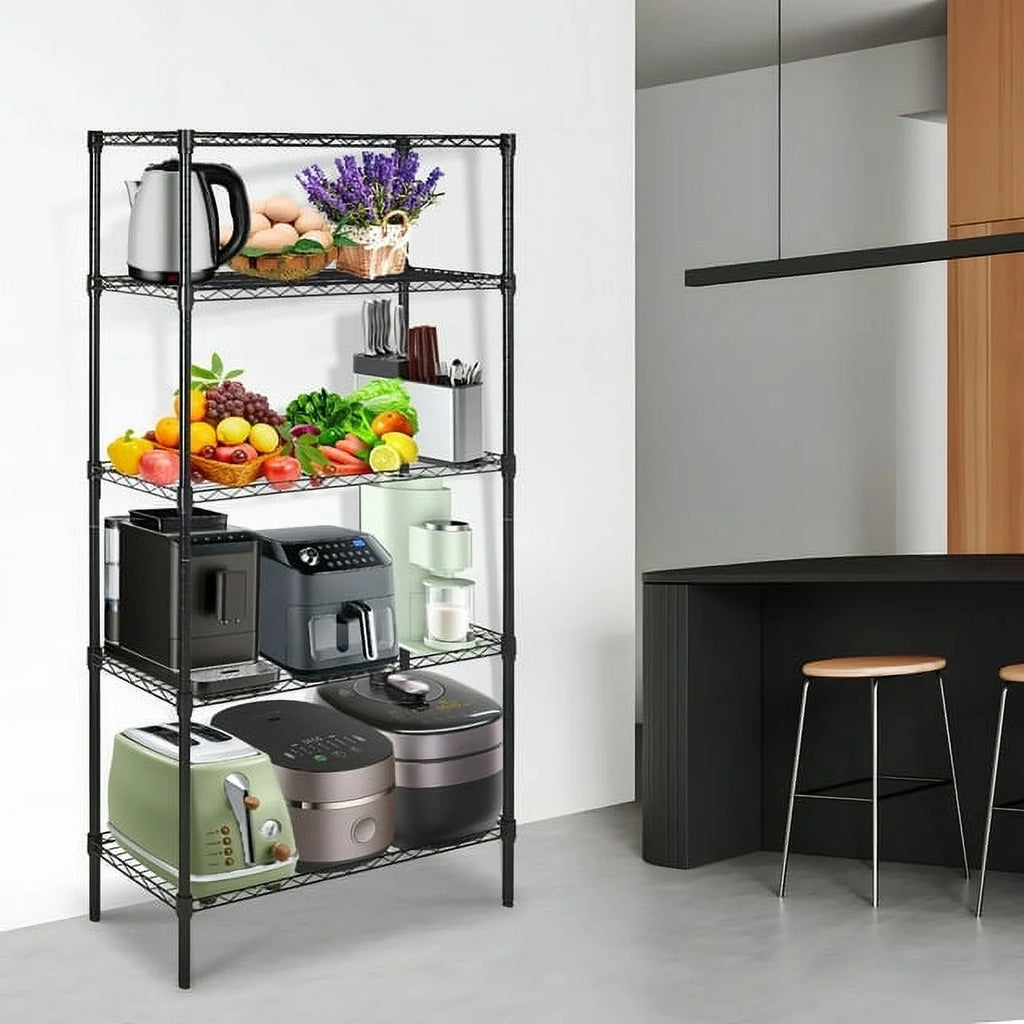 5 Tier Metal Storage Shelving Unit 35 x 14 x 70" R123565