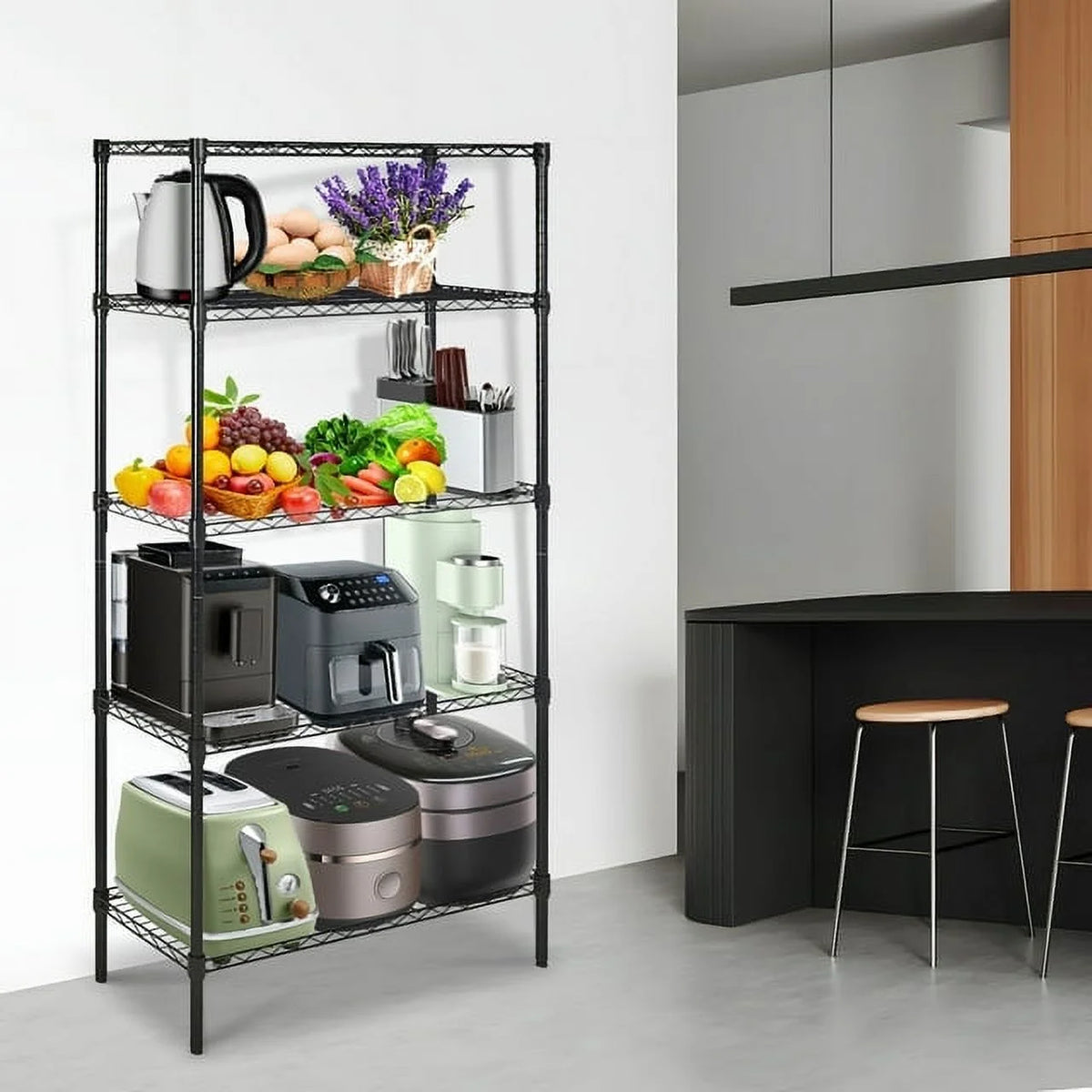 5 Tier Metal Storage Shelving Unit 35 x 14 x 70" R123565