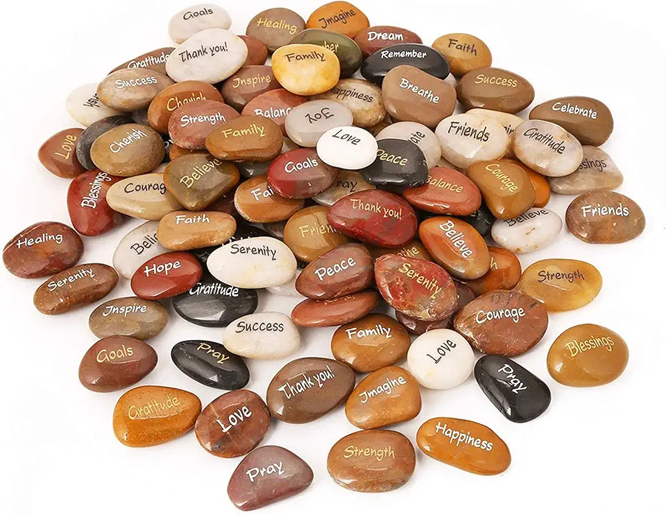100PCS Engraved Inspirational Stones Bulk 2"-3" O639839