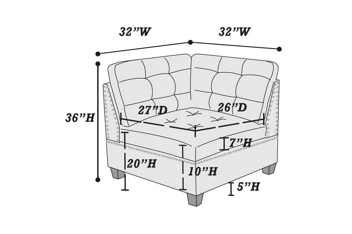 Gray Fabric Sectional Sofa Set 9pcs T14655