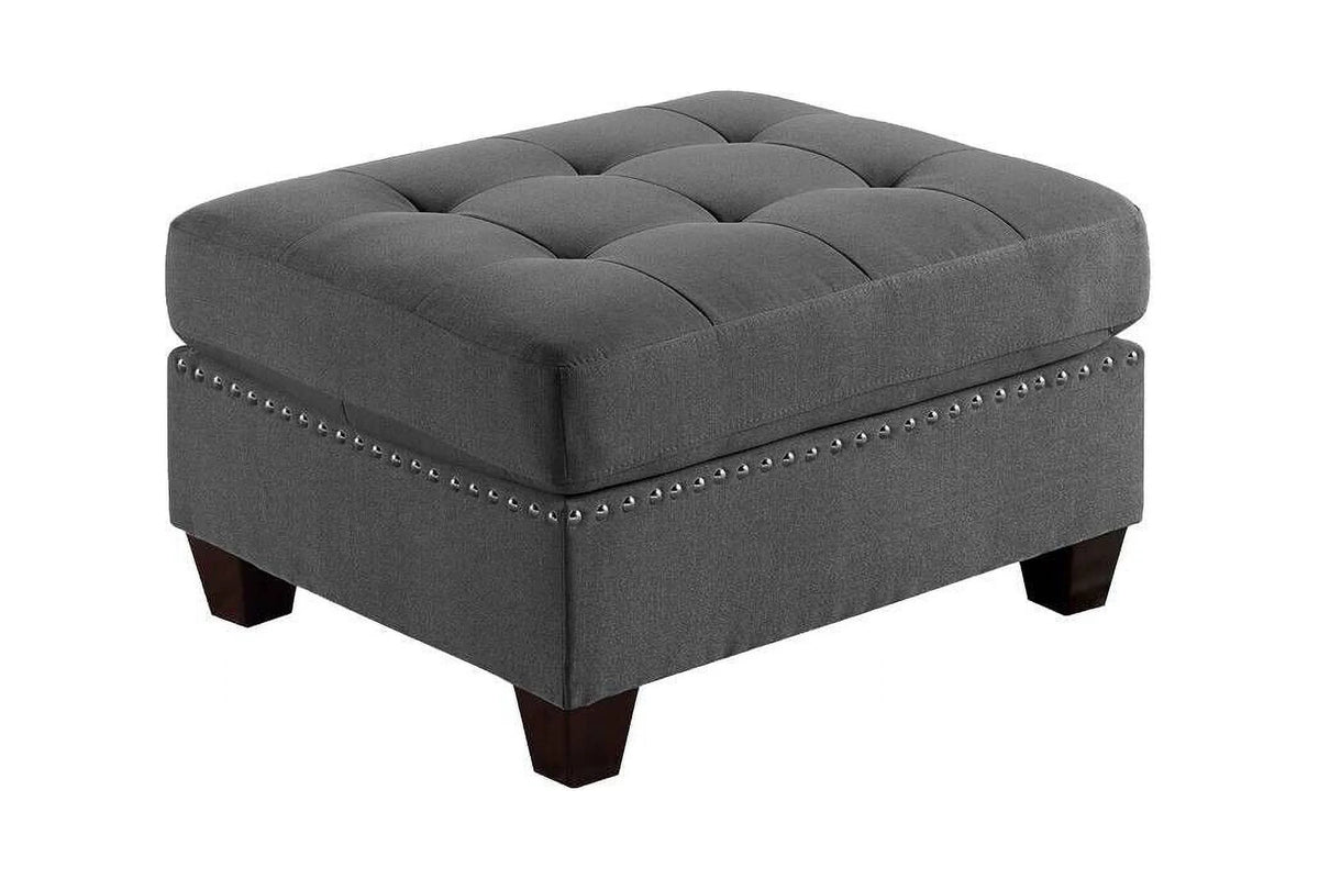 Gray Fabric Sectional Sofa Set 9pcs T14655