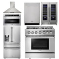36 Dual Fuel Range, Range Hood, Microwave, Refrigerator, Dishwasher, Wine Cooler J42252