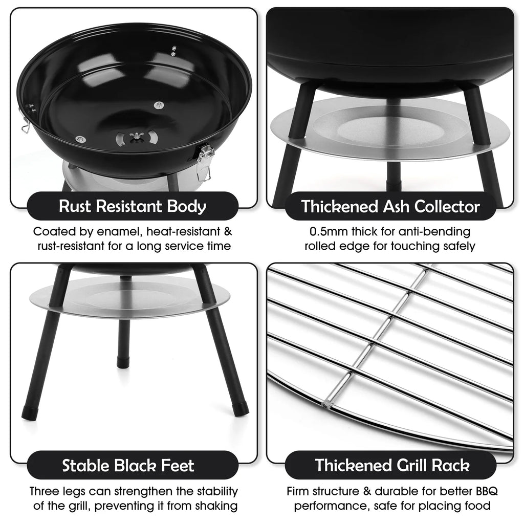 14 inch Portable Charcoal Grill with Black Lid T4655