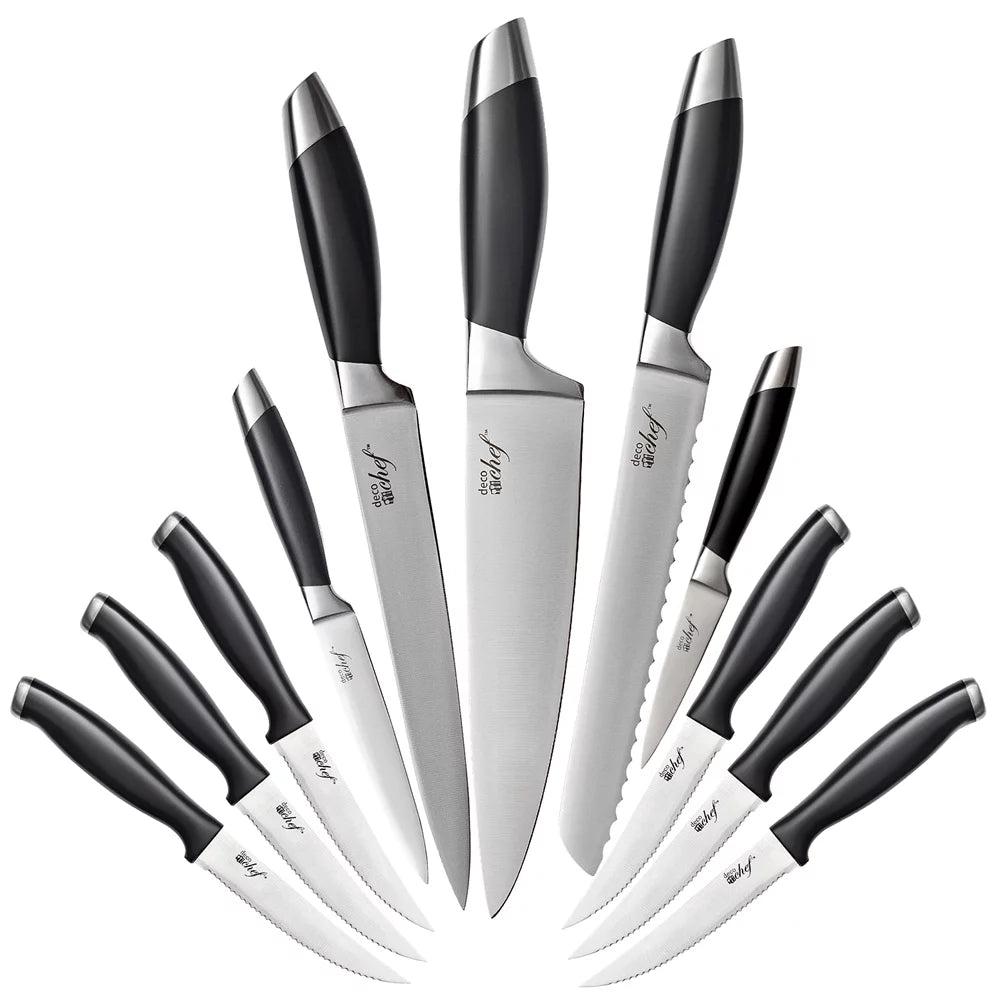 7-Piece Stainless Steel Cookware Set and 12 Piece Knife Set O61640
