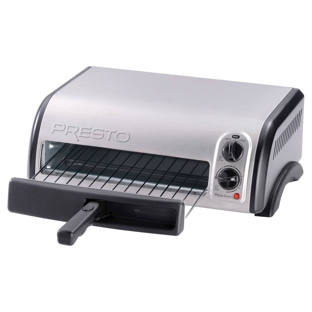 1300 W Stainless Black Countertop Pizza Oven W86212