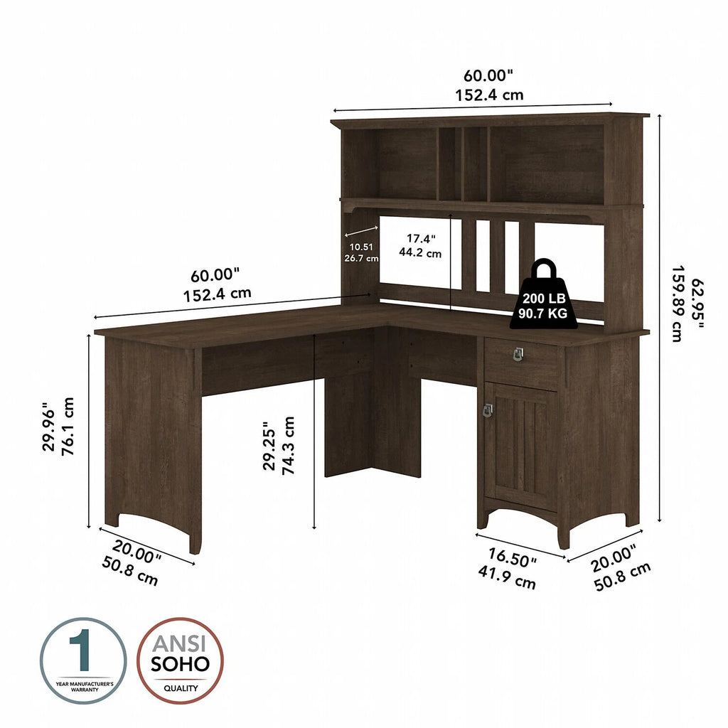 L Shaped Desk With Hutch U12470