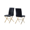Black Faux Leather Dining Chair Set of 2 B2689