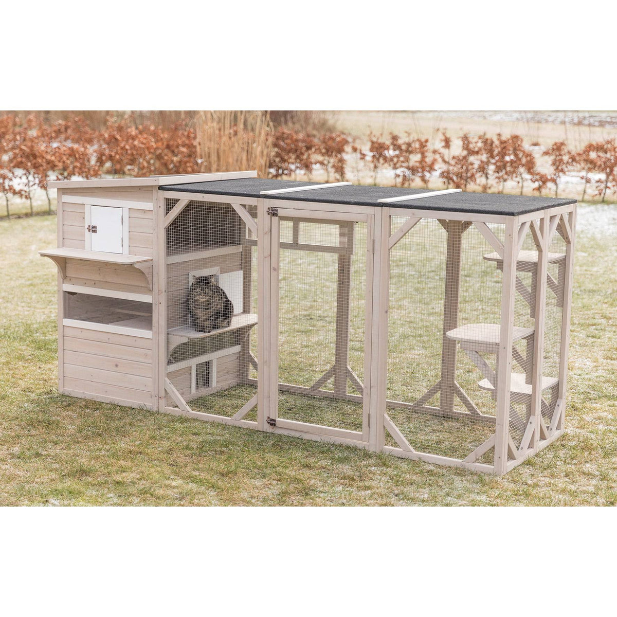 Wooden Cattery Grey J217466