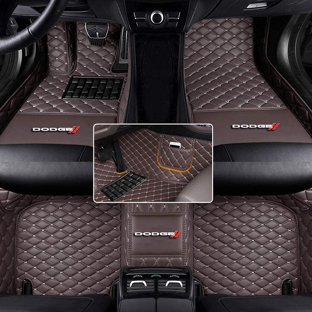 Custom Automotive Floor Mats Fit for Dodge Challenger Charger Durango Journey RAM 1500 All Weather Leather Car Mat Non-Slip Waterproof A446956