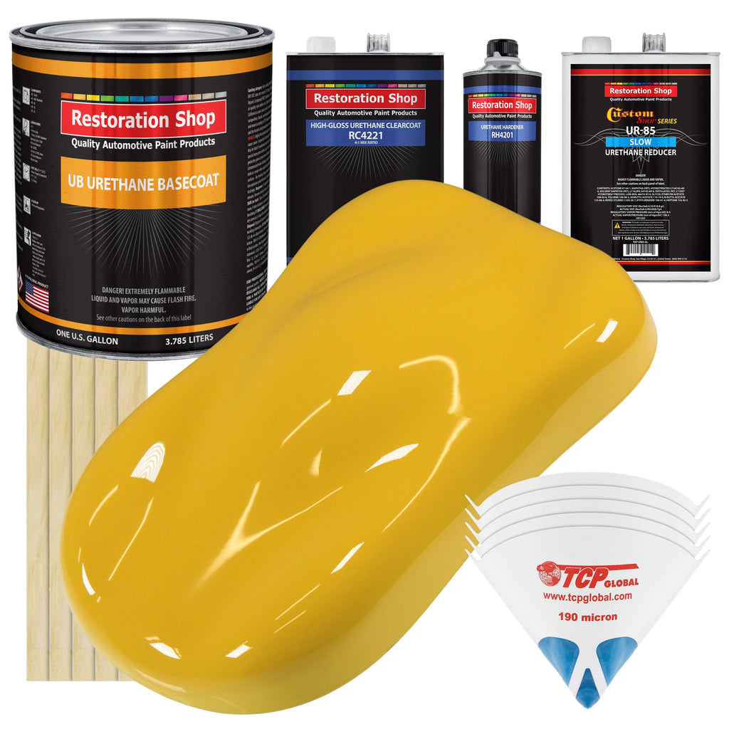 Canary Yellow 1 Gallon Urethane Basecoat and Clearcoat Automotive Paint Kit T54684