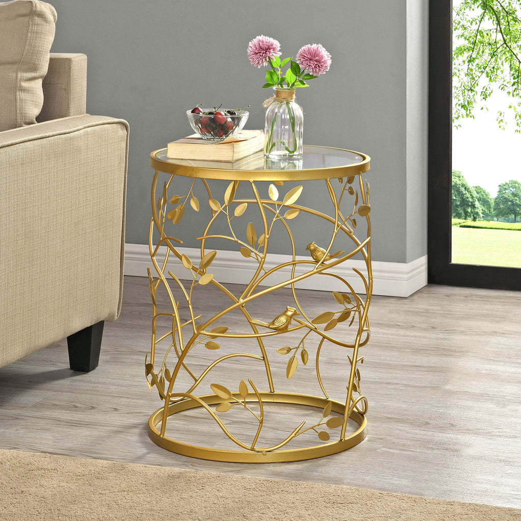 Gold Round Metal End Table H6099