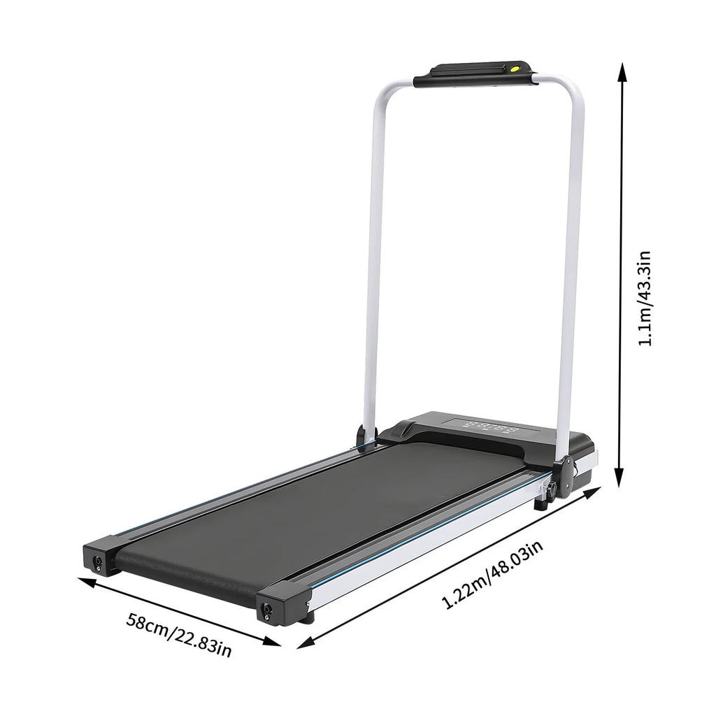 Folding Treadmill, 500W 2.0HP Under Desk Electric Treadmill with Remote & Handrail, Black J1804