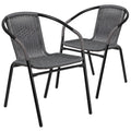 2 Pack Gray Rattan Stack Chair S9885