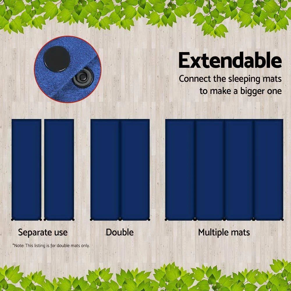 Self Inflating Camping Sleeping Mat Double Navy 10cm Thick U71745