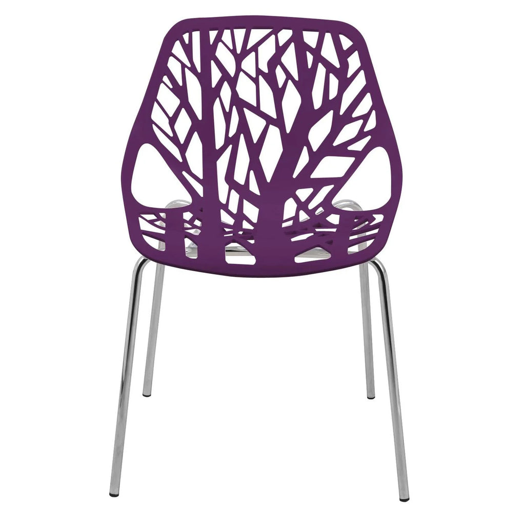 Vintage Modern Dining Chair with Chromed Legs Set of 2 U43053