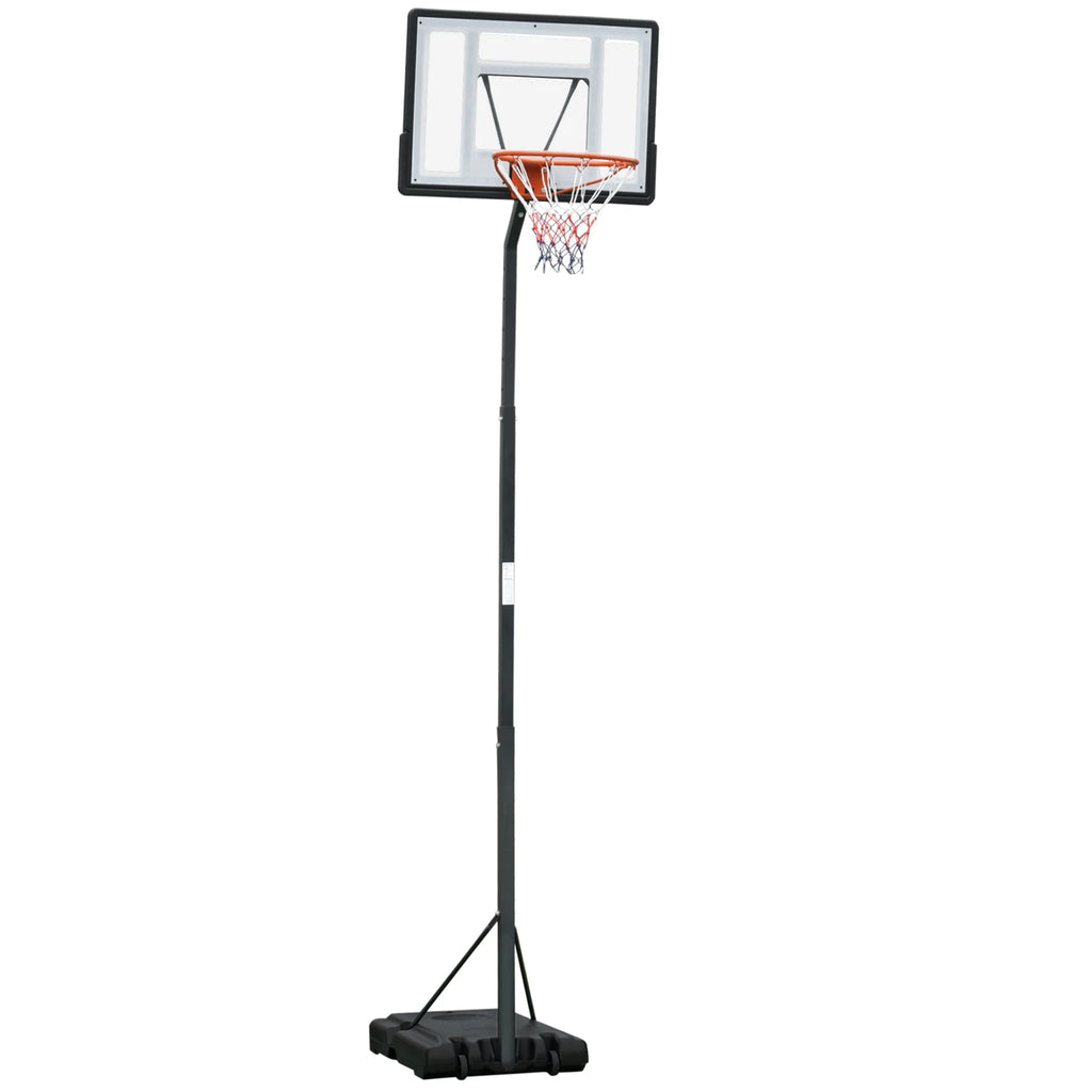 Portable Basketball Hoop Stand with 34 In. Backboard, Wheels, Height Adjustable 8 Ft. to 10 Ft. J4276