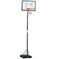 Portable Basketball Hoop Stand with 34 In. Backboard, Wheels, Height Adjustable 8 Ft. to 10 Ft. J4276