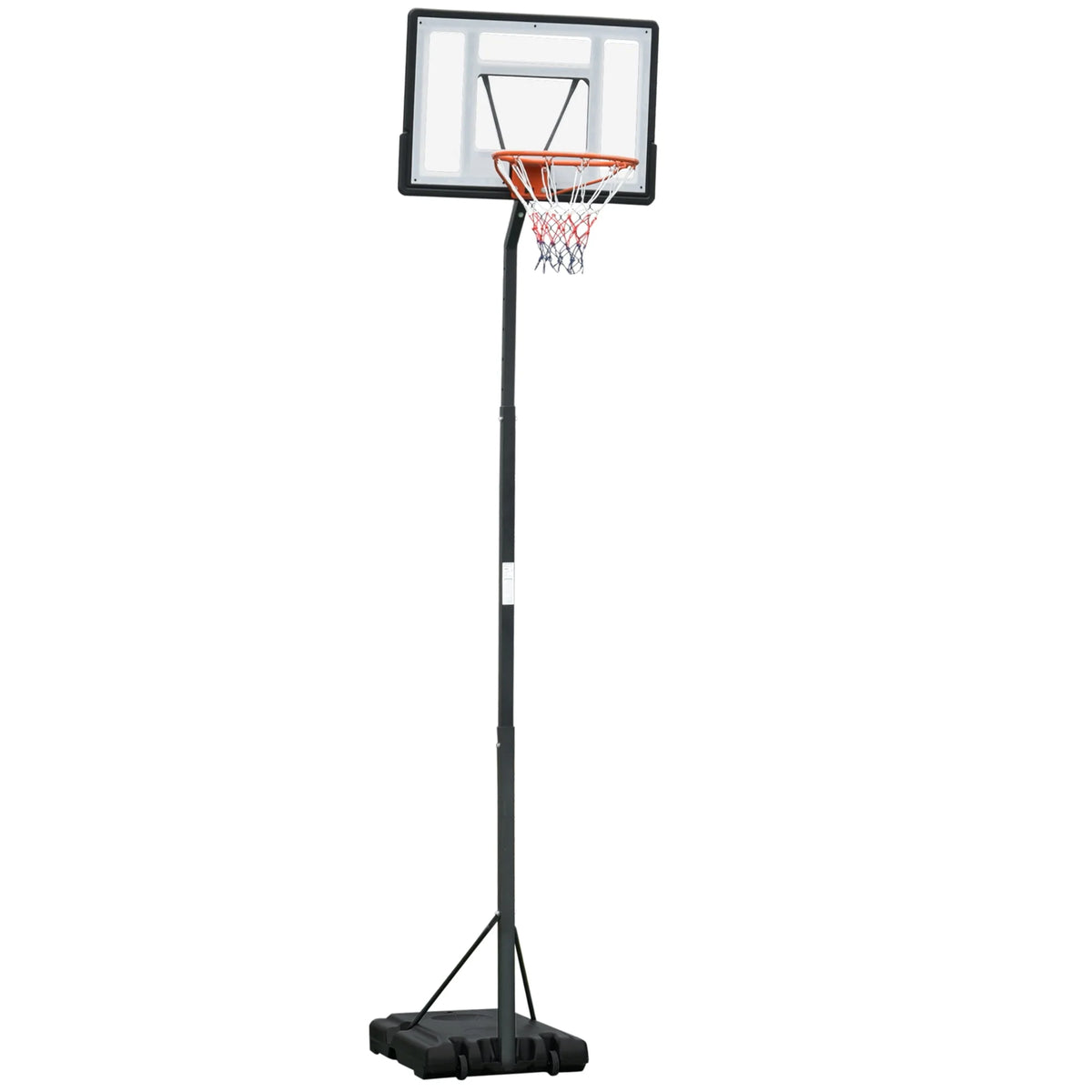 Portable Basketball Hoop Stand with 34 In. Backboard, Wheels, Height Adjustable 8 Ft. to 10 Ft. J4276
