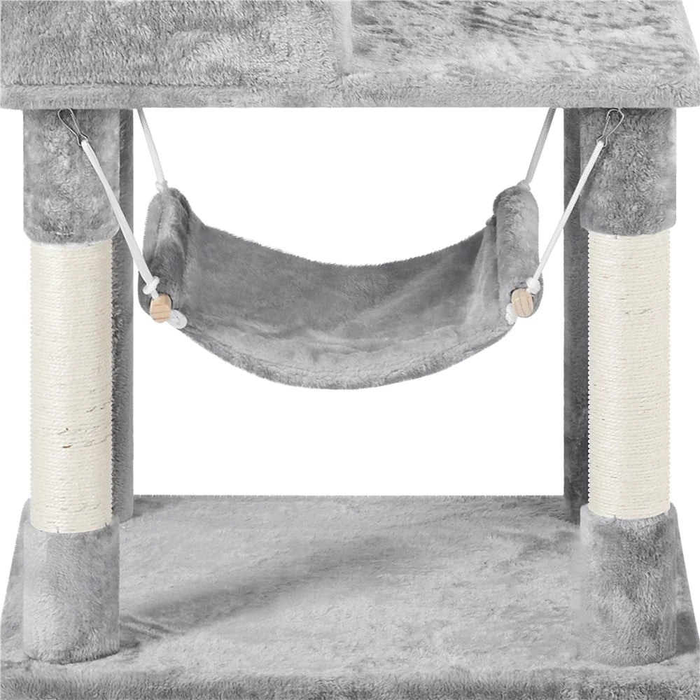 73''H Multilevel Cat Tree with 2 Condos & Scratching Posts B5901