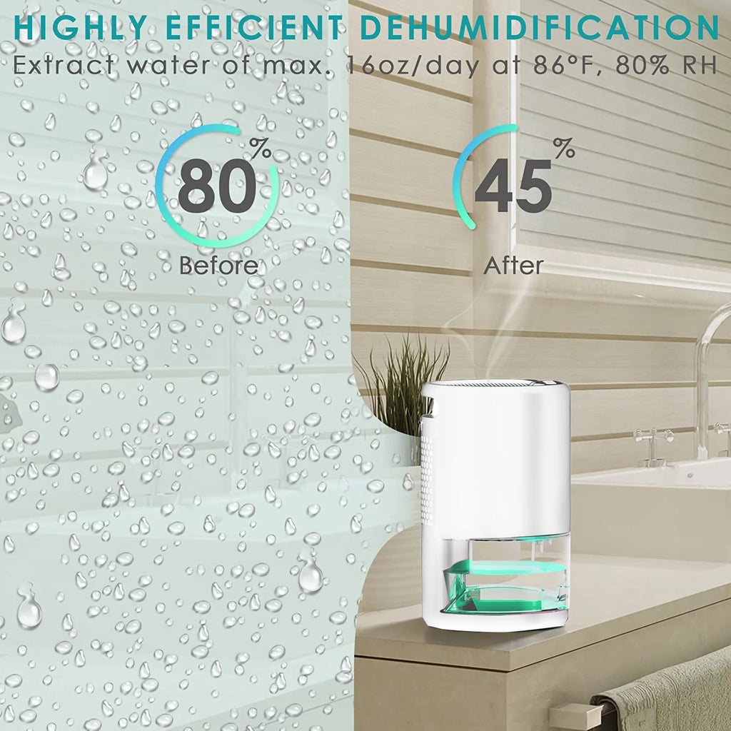 Portable Electric Dehumidifier Auto Shut Off 7 Color LED White Y365443