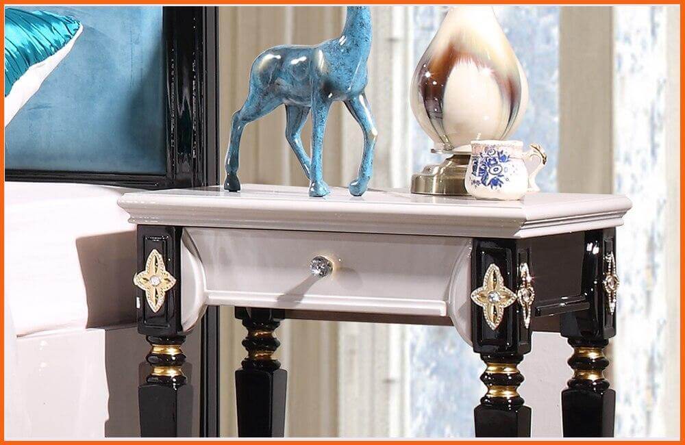 Bedroom Furniture Set, Bed, 2 Nightstand, Dresser, Wardrobe Q4850