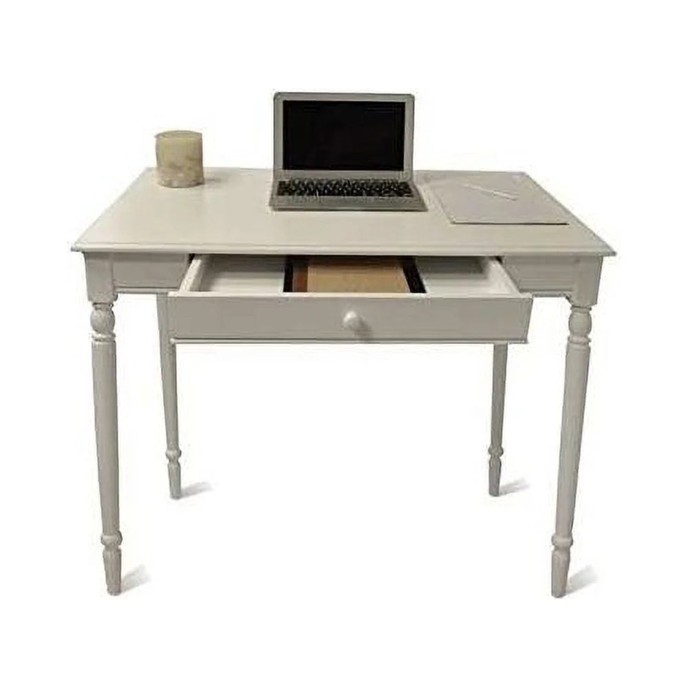 White Wood Home Office Desk With Drawer P491008