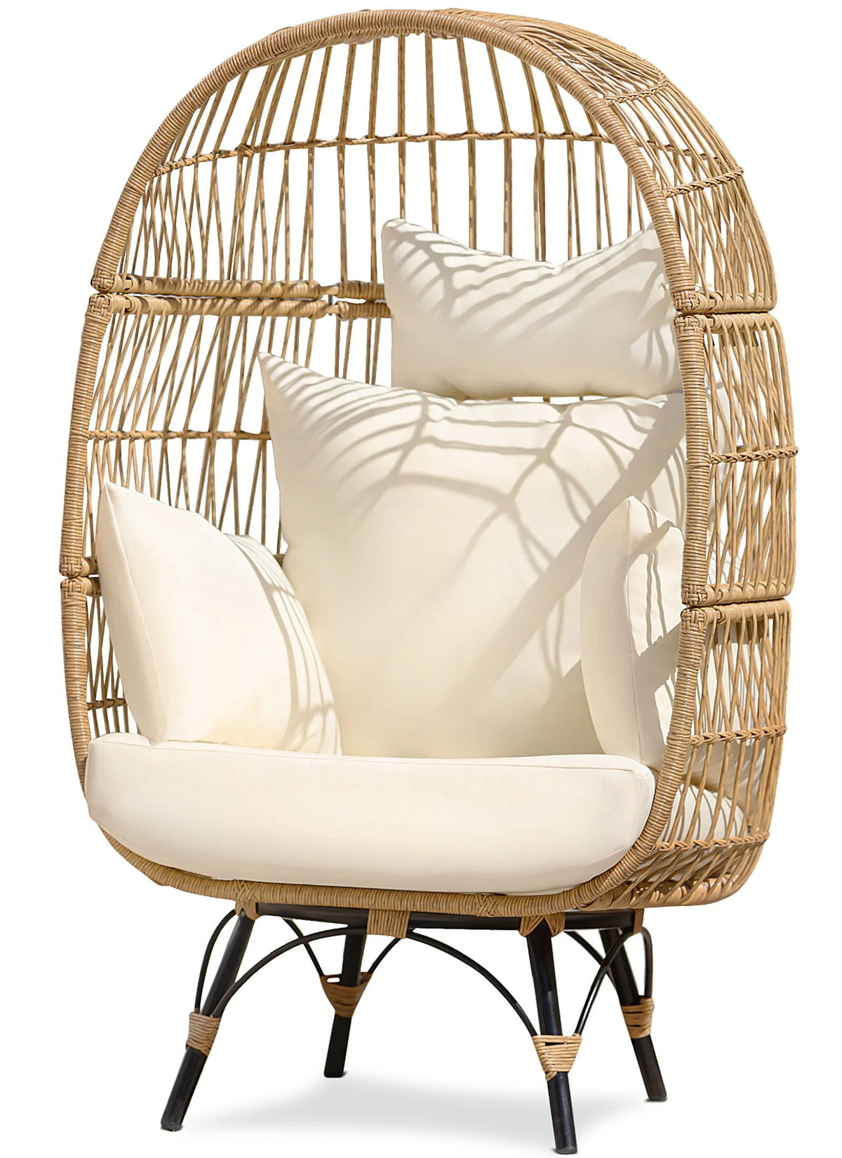 Yellow Wicker Egg Chair 440lb R48245
