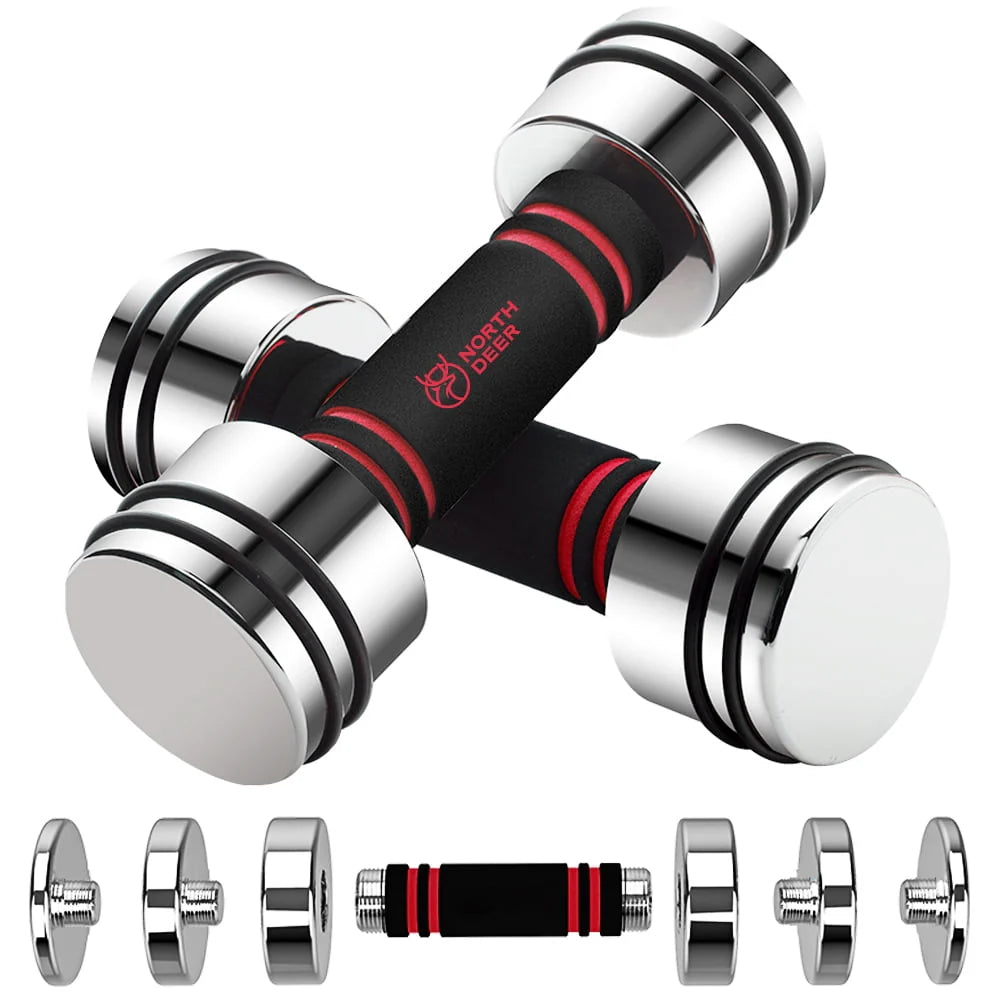 Adjustable Dumbbells Pair Steel Weight Set with Foam Handle N296998