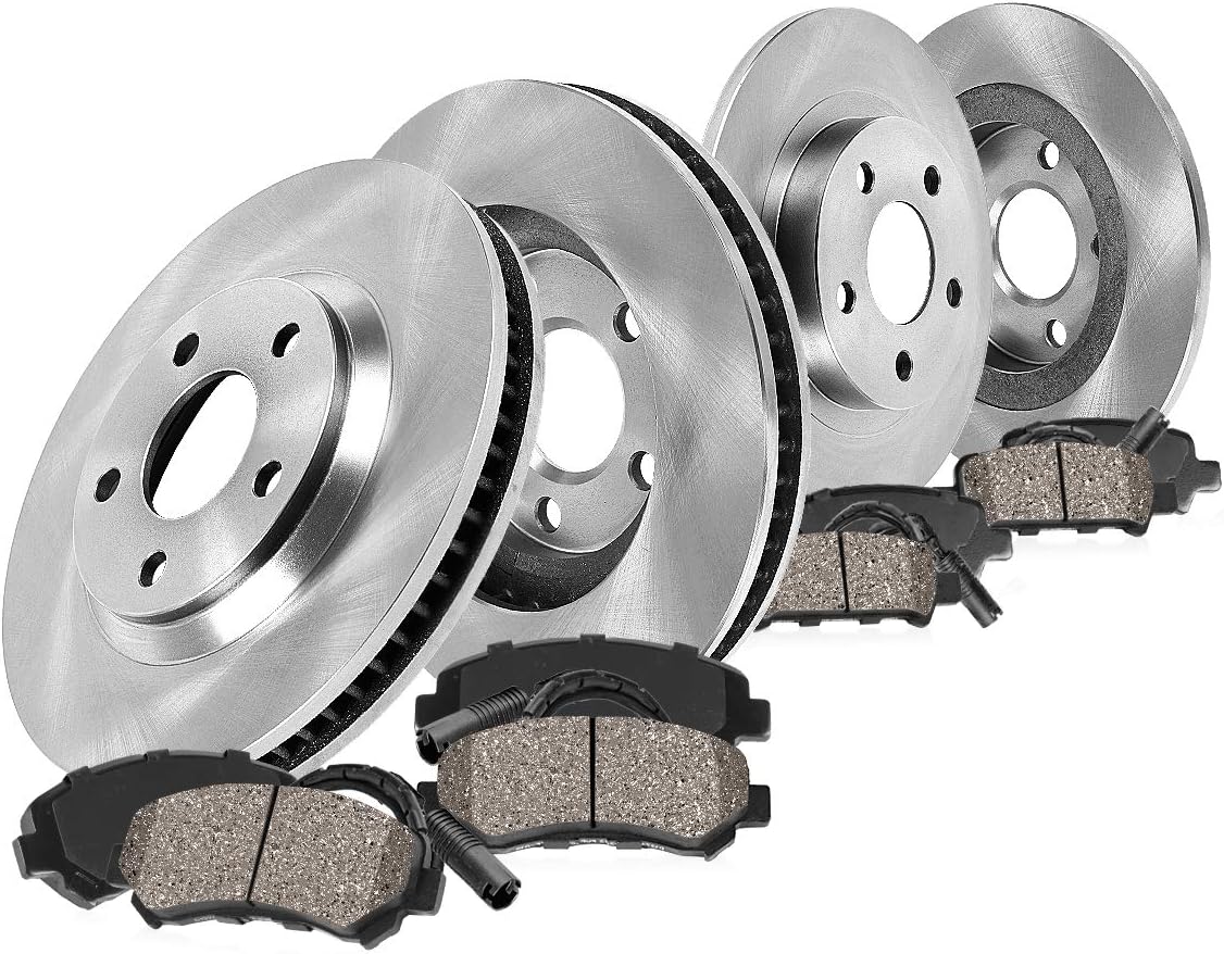 330mm Front + 325mm Rear 5 Lug Rotors + Ceramic Brake Pads + Sensors U5656