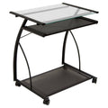 L Cart Black Clear Glass J8422