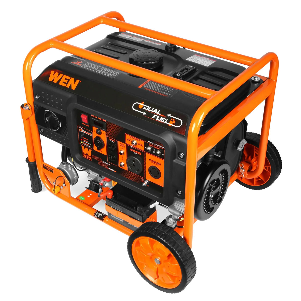 6250-Watt Dual Fuel Electric Start Portable Generator with Wheel Kit M90068
