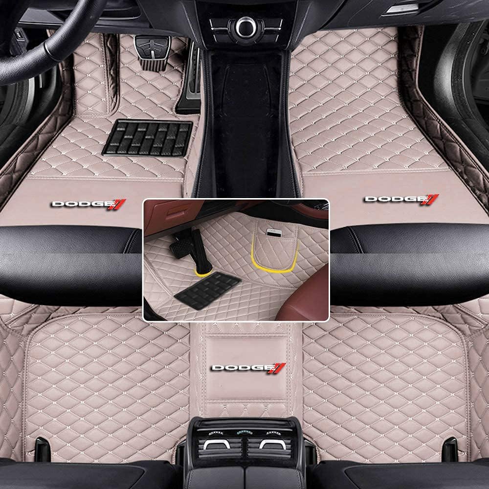 Custom Automotive Floor Mats Fit for Dodge Challenger Charger Durango Journey RAM 1500 All Weather Leather Car Mat Non-Slip Waterproof A446956