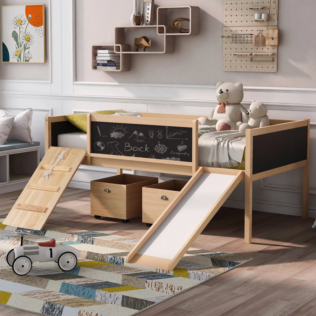 Twin Loft Bed with Dual Storage L8327