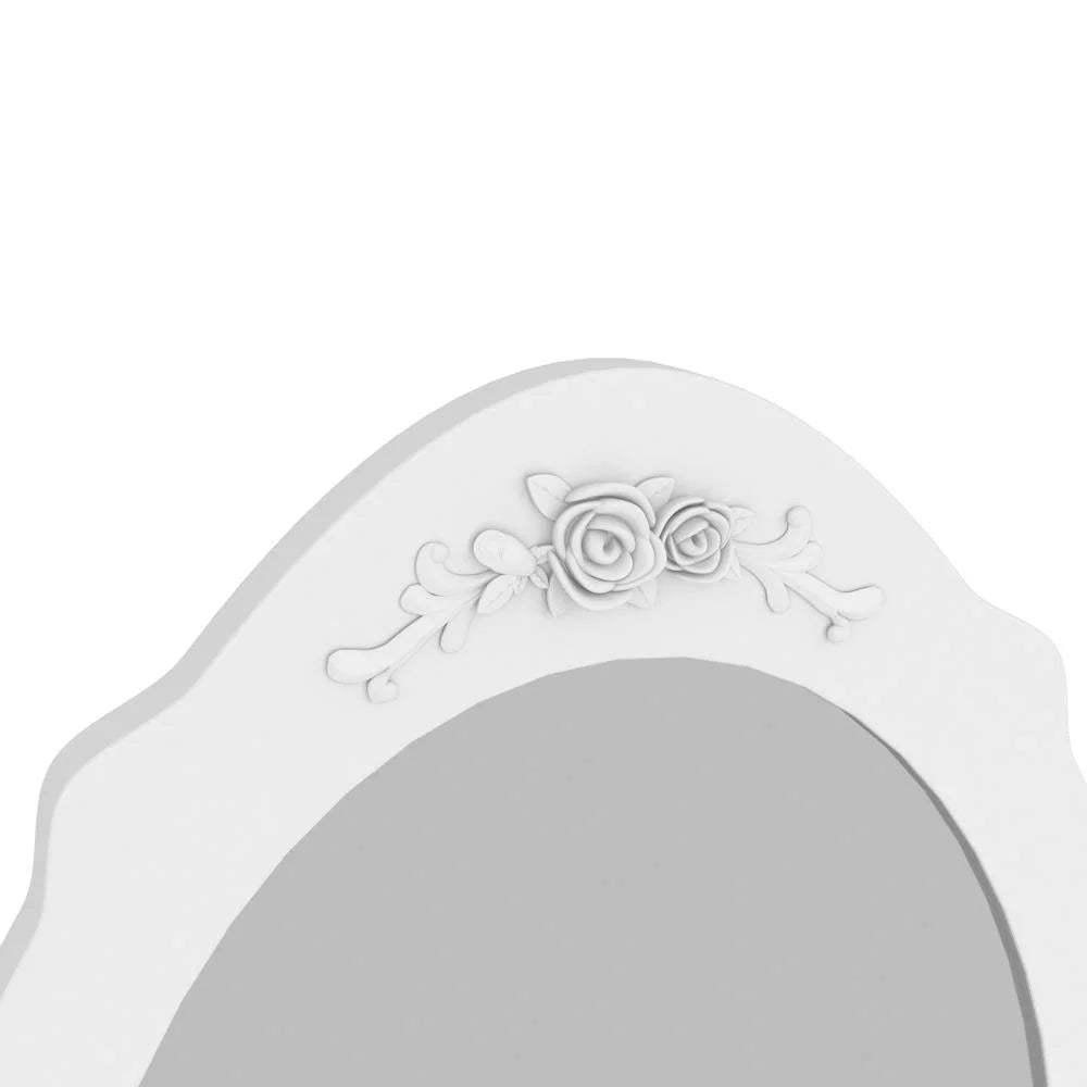 White Vanity Table Set with Mirror and 4 Drawers H637303