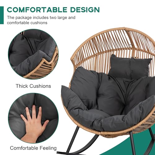 Oversized Wicker Egg Chair with Cushion V8777