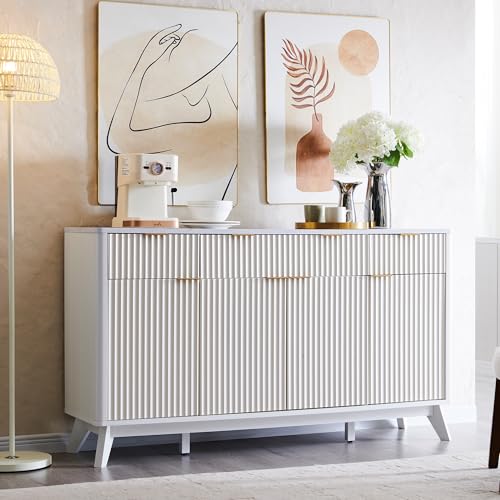 60" Buffet Sideboard Cabinet with 4 Doors and 3 Drawers M161