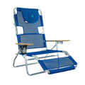 Blue Lightweight Outdoor Beach Lounge Chair with Footrest D205