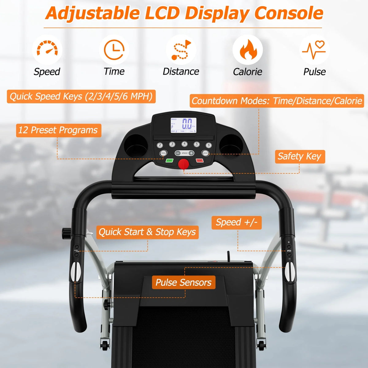 2 HP Folding Treadmill Motorized Running Machine E8805