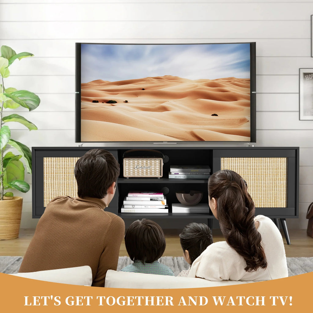 Farmhouse Rattan TV Stand for 75 inch TV D77185