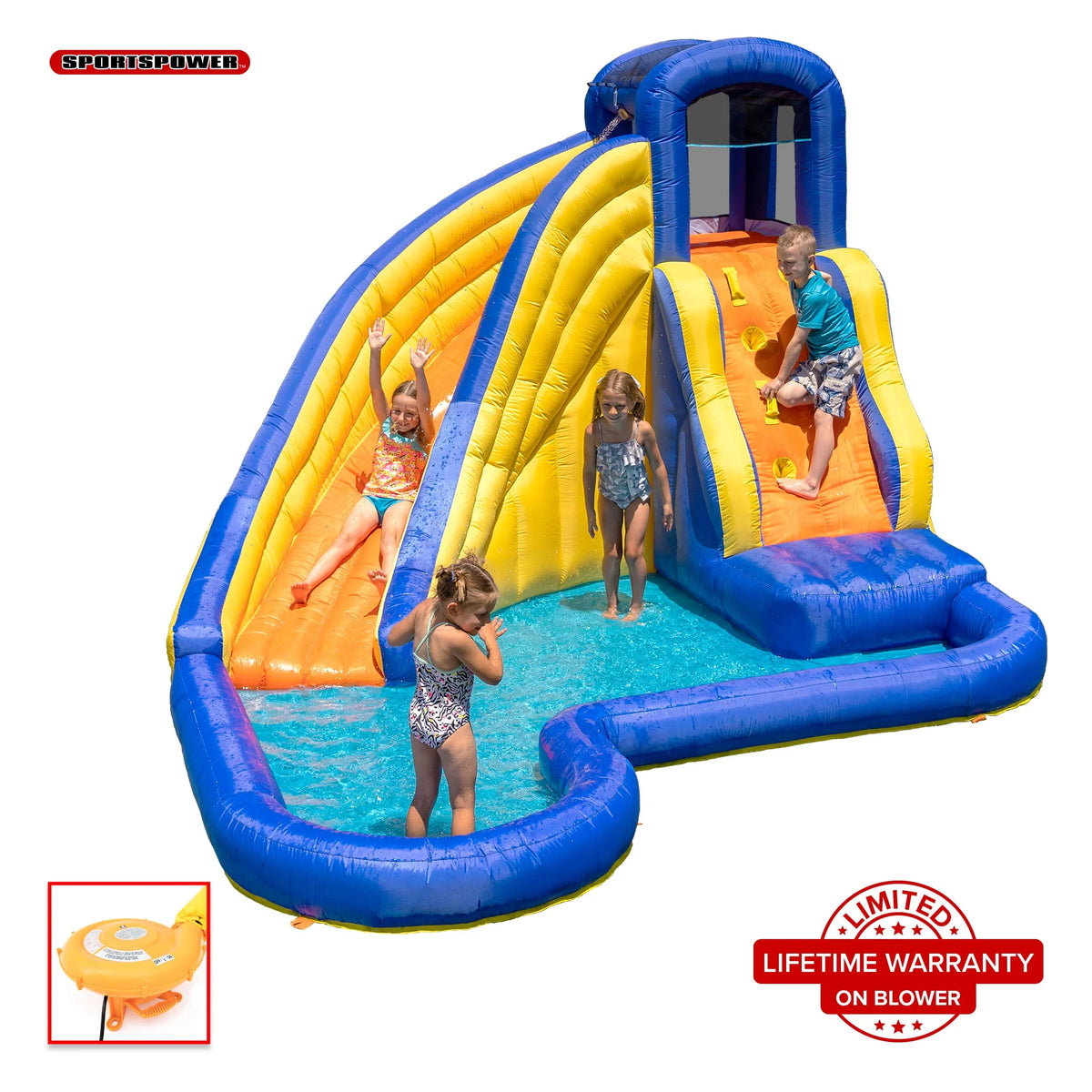 Inflatable Water Slide with Heavy Duty Blower A763538
