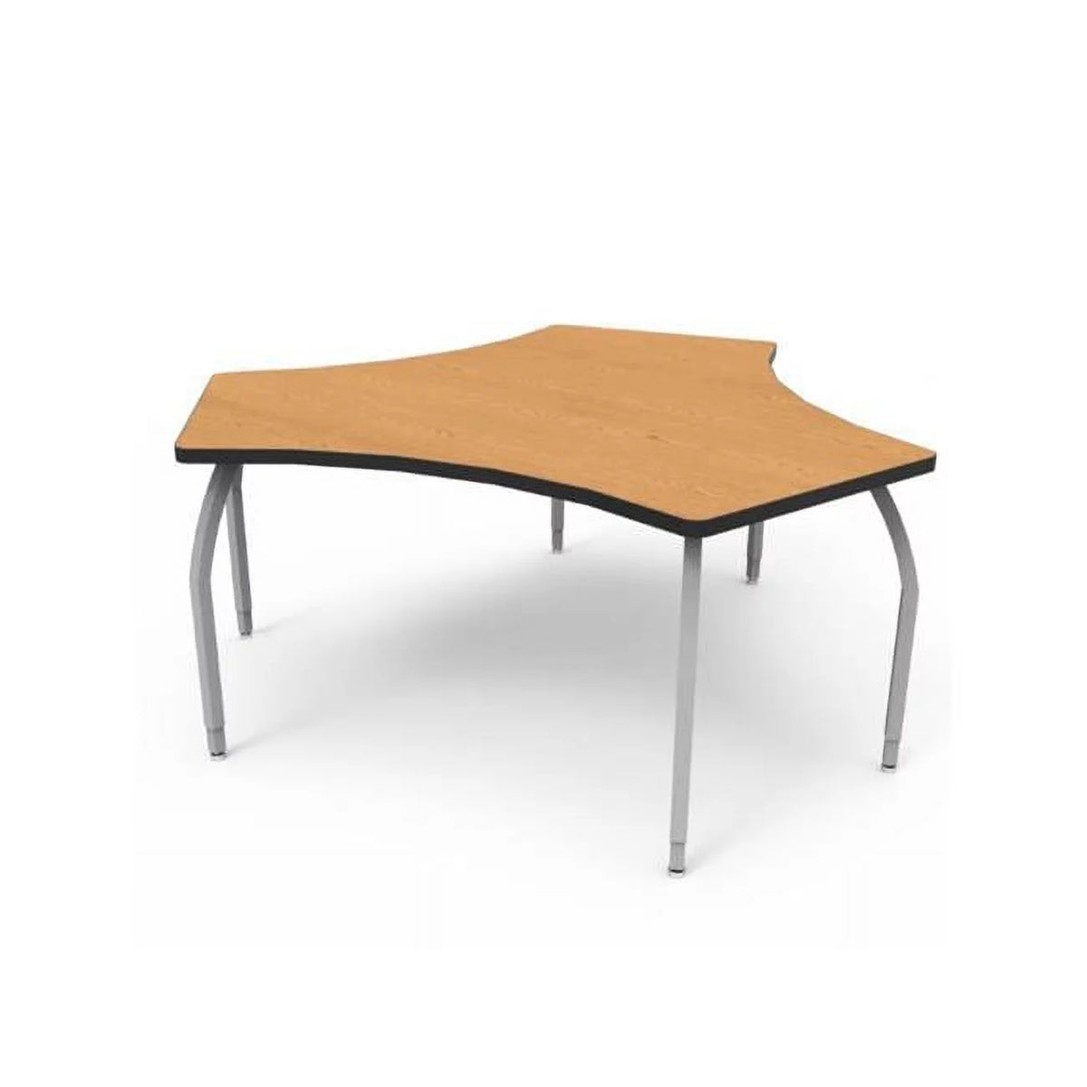 Oak Laminate Table with 4 Adjustable Silver Legs T909