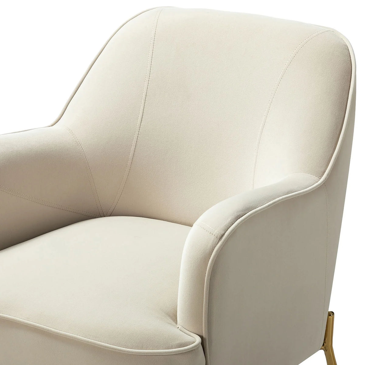 Modern Velvet Accent Chair with Metal Legs F3455