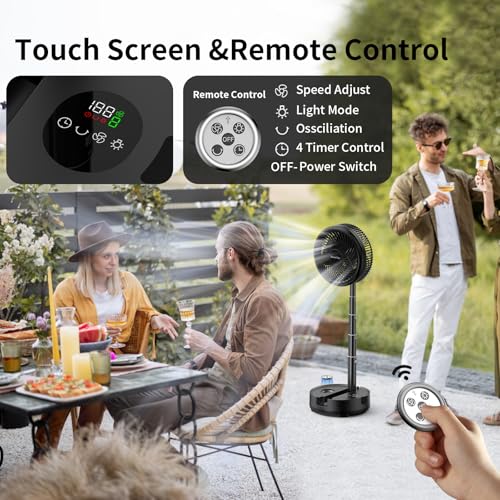 20000mAh Portable Rechargeable Foldable Fan with 8-Speed V67619