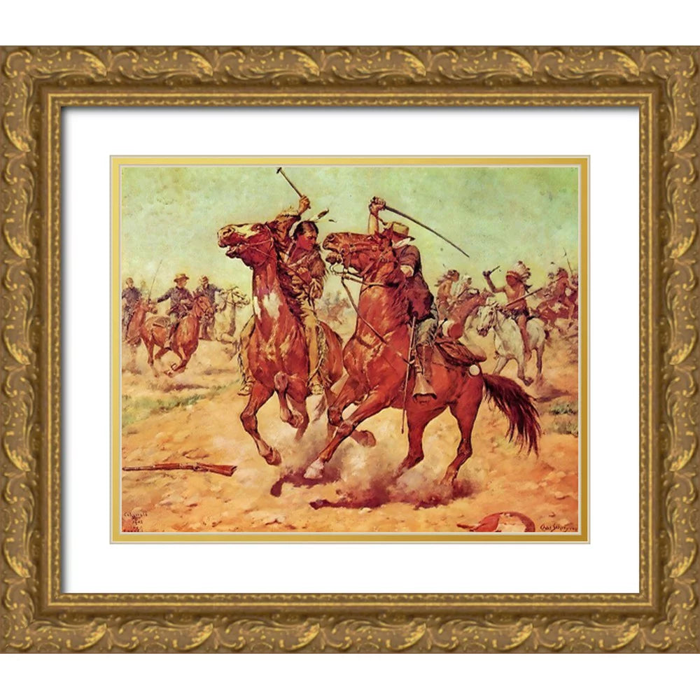 Gold Ornate Wood Framed Art Print J635